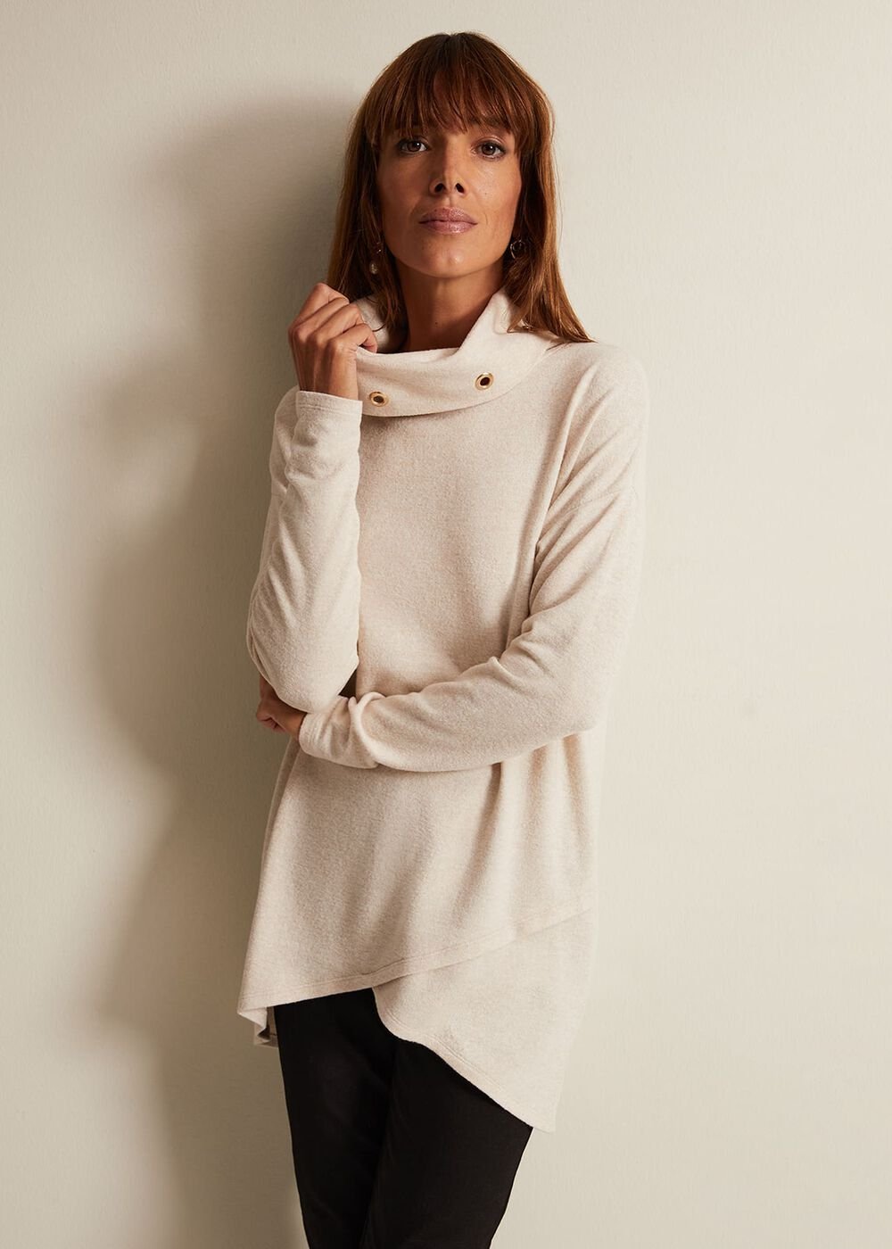 Gwen Eyelet Snuggle Top Oatmeal