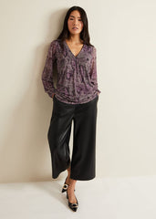 Elyza Snake Mesh Print Top Multi-Coloured