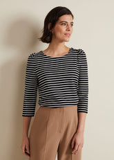 Orabella Stripe Top Navy