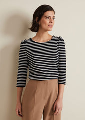 Orabella Stripe Top Navy