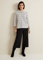 Rena Textured Top Ivory/Black