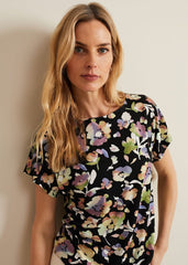 Maddie Watercolor Top Black/Multi