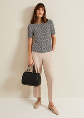 Evelyn Geo Print Top Black/Multi