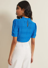 Samiha Textured Top Blue
