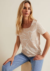 Nia Linear Print Top Neutral