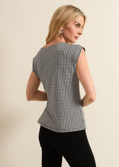 Halsey Houndstooth Jacquard Top Black/Ivory