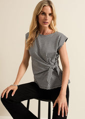 Halsey Houndstooth Jacquard Top Black/Ivory