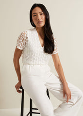 Lara Burnout Top Ivory