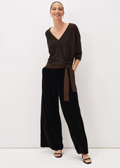 Harper Wrap Knit Top Bronze