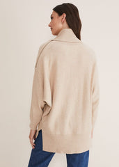 Nola Zip Neck Chunky Relaxed Knit Oatmeal