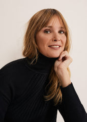 Darcy Cosy Asymmetric Fringe Knit Black