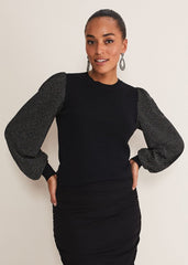 Rosen Disco Sleeve Knit Black
