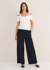 Jasmine Bardot Knitted Bandage Top Ivory