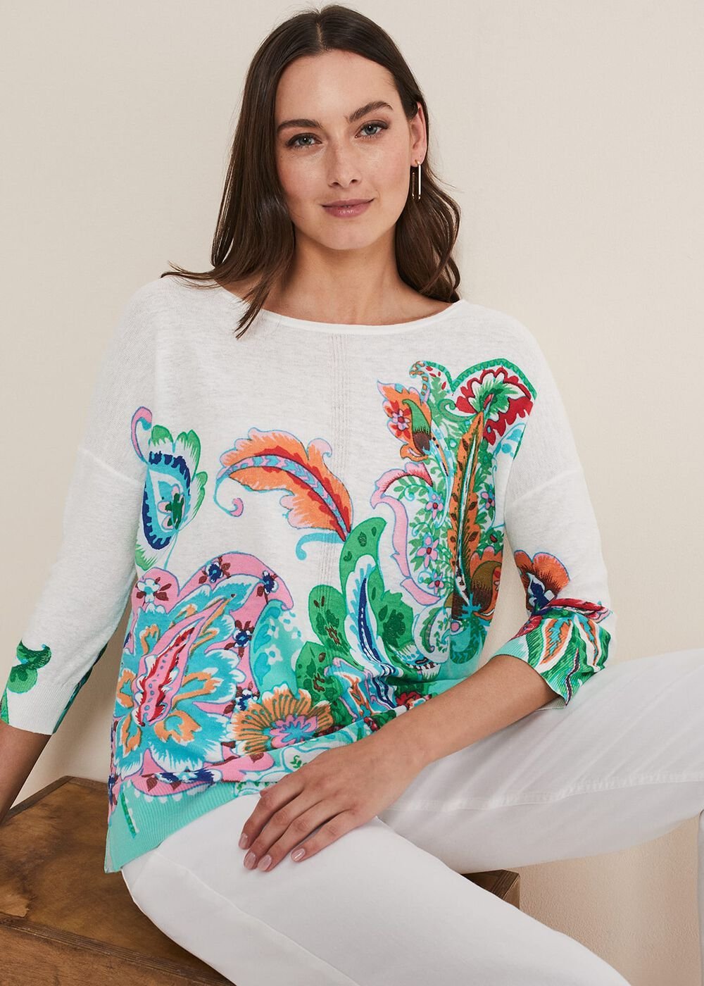 Azalia Paisley Print Knit Multi-Coloured