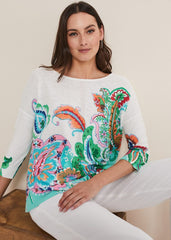 Azalia Paisley Print Knit Multi-Coloured