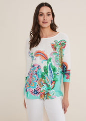 Azalia Paisley Print Knit Multi-Coloured