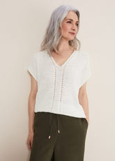 Alana Textured Knit White