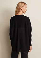 Flora Black V-Neck Fine Knit Top Black