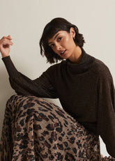 Annalise Lurex Batwing Jumper Bronze
