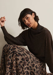 Annalise Lurex Batwing Jumper Bronze