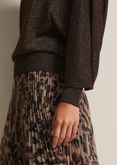 Annalise Lurex Batwing Jumper Bronze