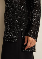 Juanna Sequin Knitted Top Black