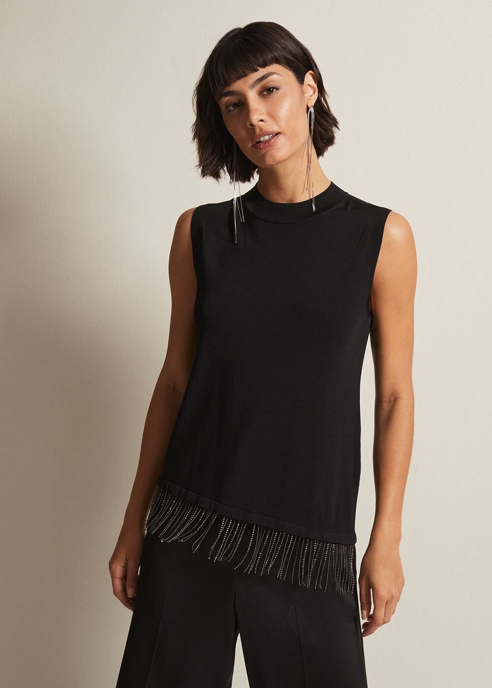 Alara Diamante Sleeveless Top Black