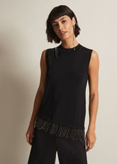 Alara Diamante Sleeveless Top Black