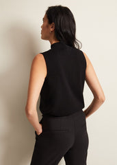 Miley Sleevless Funnel Neck Tank Black