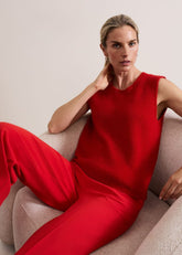 Daniella Mohair Knitted Tank Red