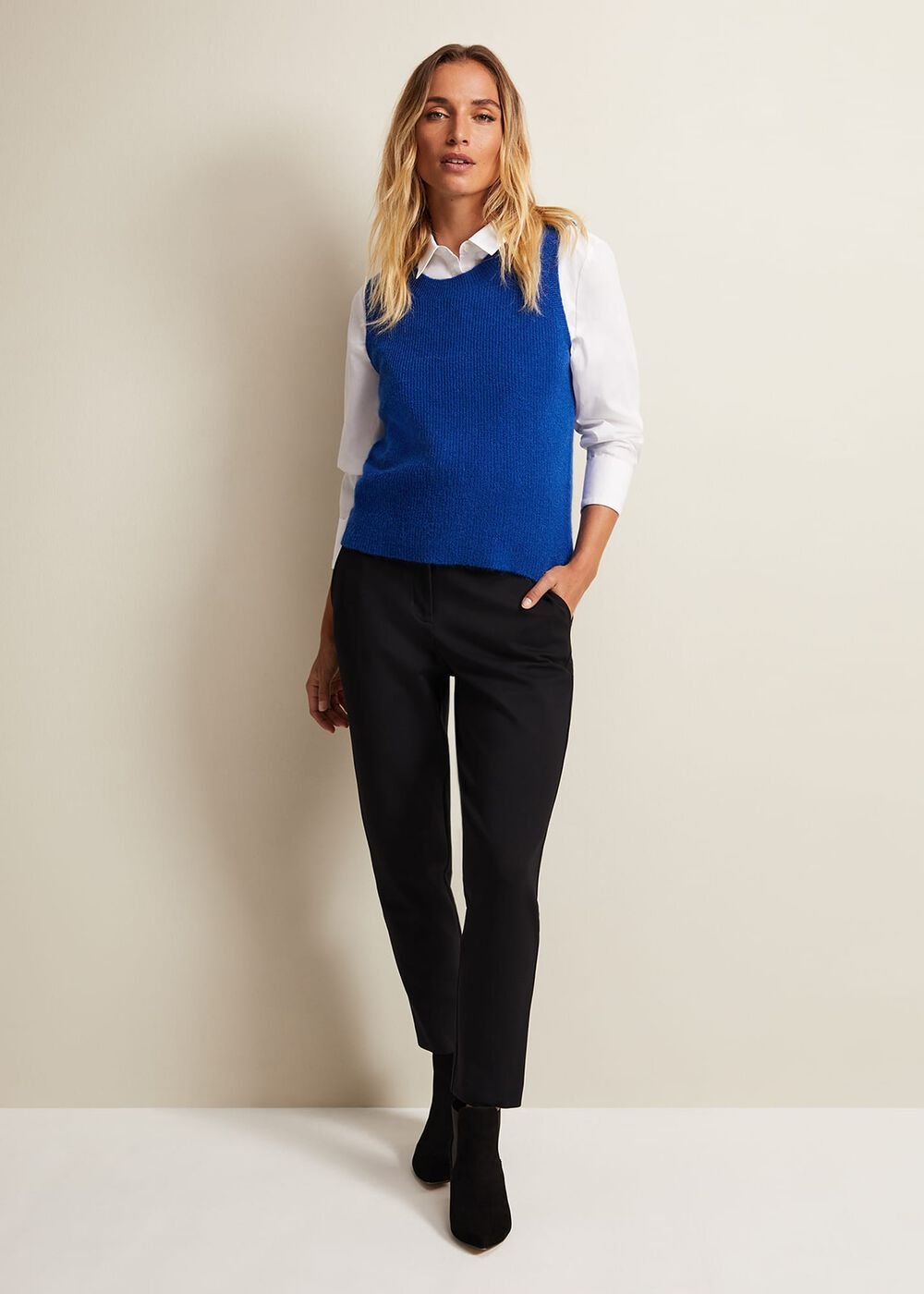 Daniella Mohair Knitted Tank Blue