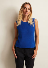 Daniella Mohair Knitted Tank Blue