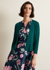 Salma Flare Hem Knitted Jacket Green