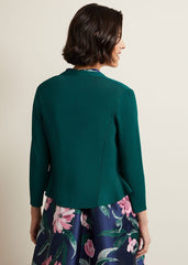 Salma Flare Hem Knitted Jacket Green