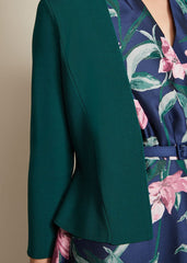 Salma Flare Hem Knitted Jacket Green