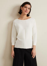 Nellie Ripple Stitch Jumper Ivory