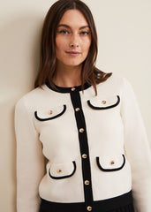 Libby Knit Jacket Black/Ivory