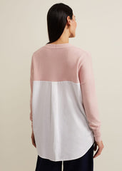 Kienna Woven Back Knit Pink