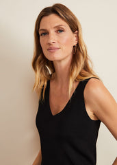 Jessie Ribbed V Neck Cami Black