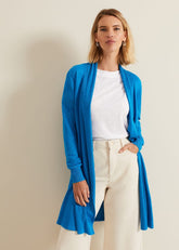 Louise Linen Longline Cardigan Blue