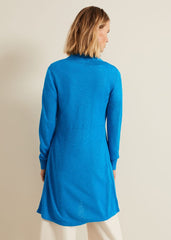 Louise Linen Longline Cardigan Blue