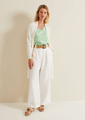 Louise Linen Longline Cardigan Ivory
