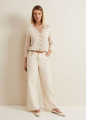 Robin Button Through Cardigan Stone
