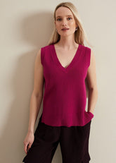 Marianna V Neck Tank Purple