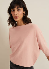 Women's Light Pink Batwing Knitted Jumper Pink