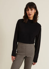 Ella Black Woven Sleeve Jumper Black