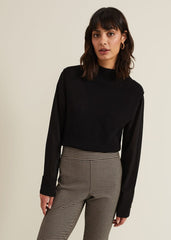 Ella Black Woven Sleeve Jumper Black