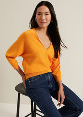 Gina V Neck Batwing Jumper Orange