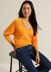 Gina V Neck Batwing Jumper Orange