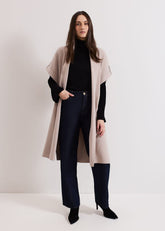 Wendy Shawl Collar Knit Gilet Stone